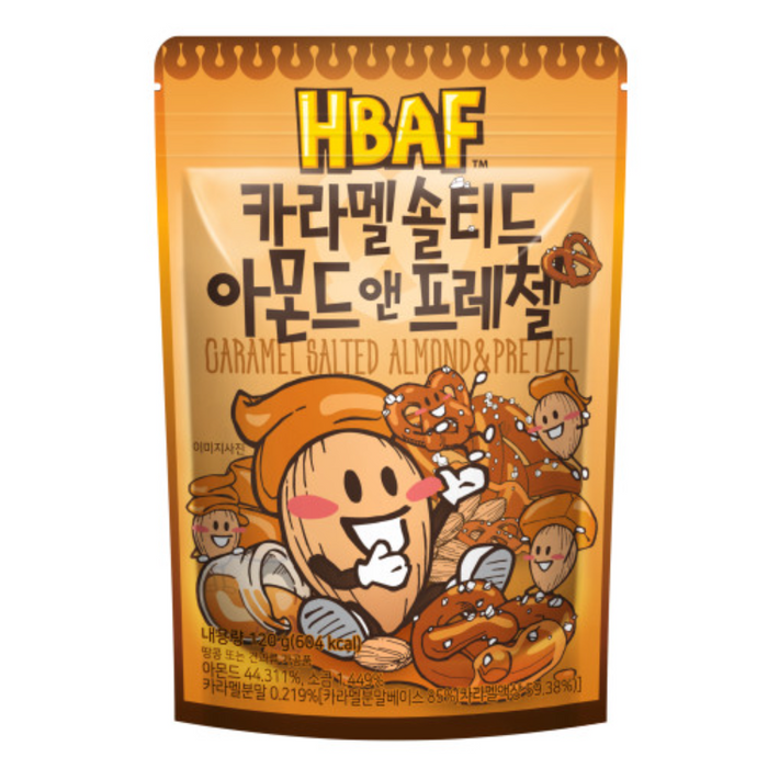 [바프]카라멜 솔티드 아몬드 앤 프레첼 120g