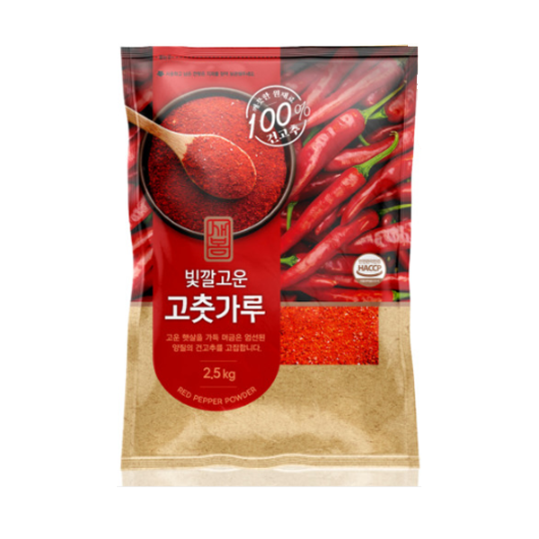 새봄 고춧가루 2.5kg (고움,중식,보통맛) 고추가루