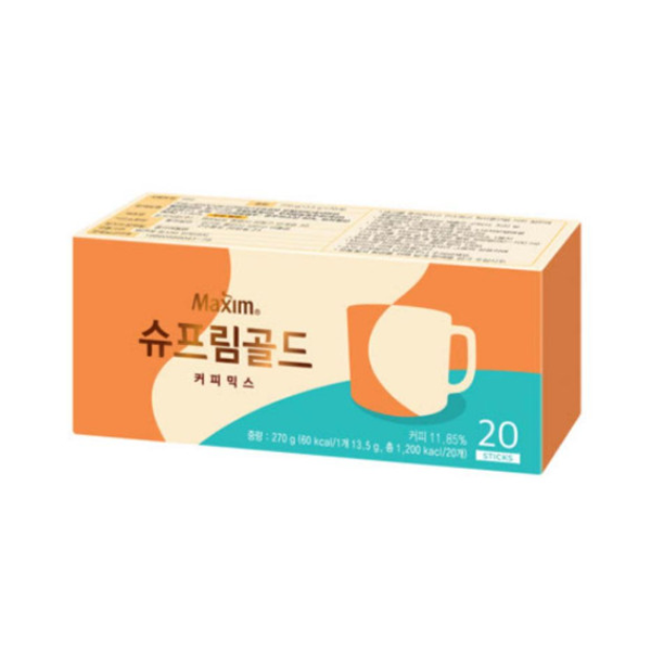 맥심 슈프림 골드 커피믹스, 13.5g, 20개입